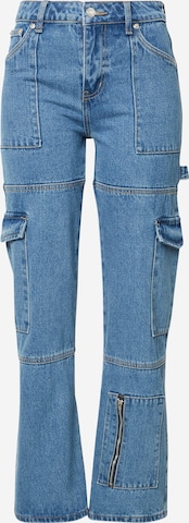 Edikted tavaline Klapptaskutega teksapüksid, värv sinine: eest vaates