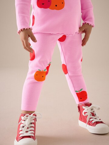 Next Skinny Leggings 'gerippt' i rosa: framsida