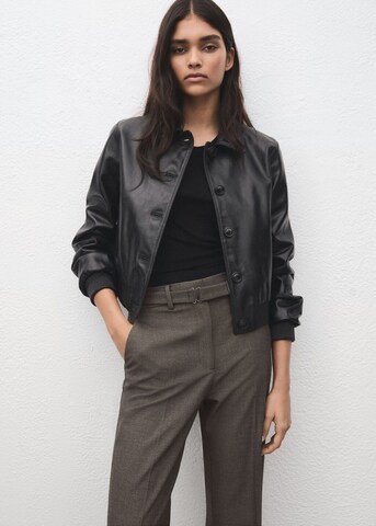 MANGO Regular Pleat-Front Pants 'Carlota' in Brown