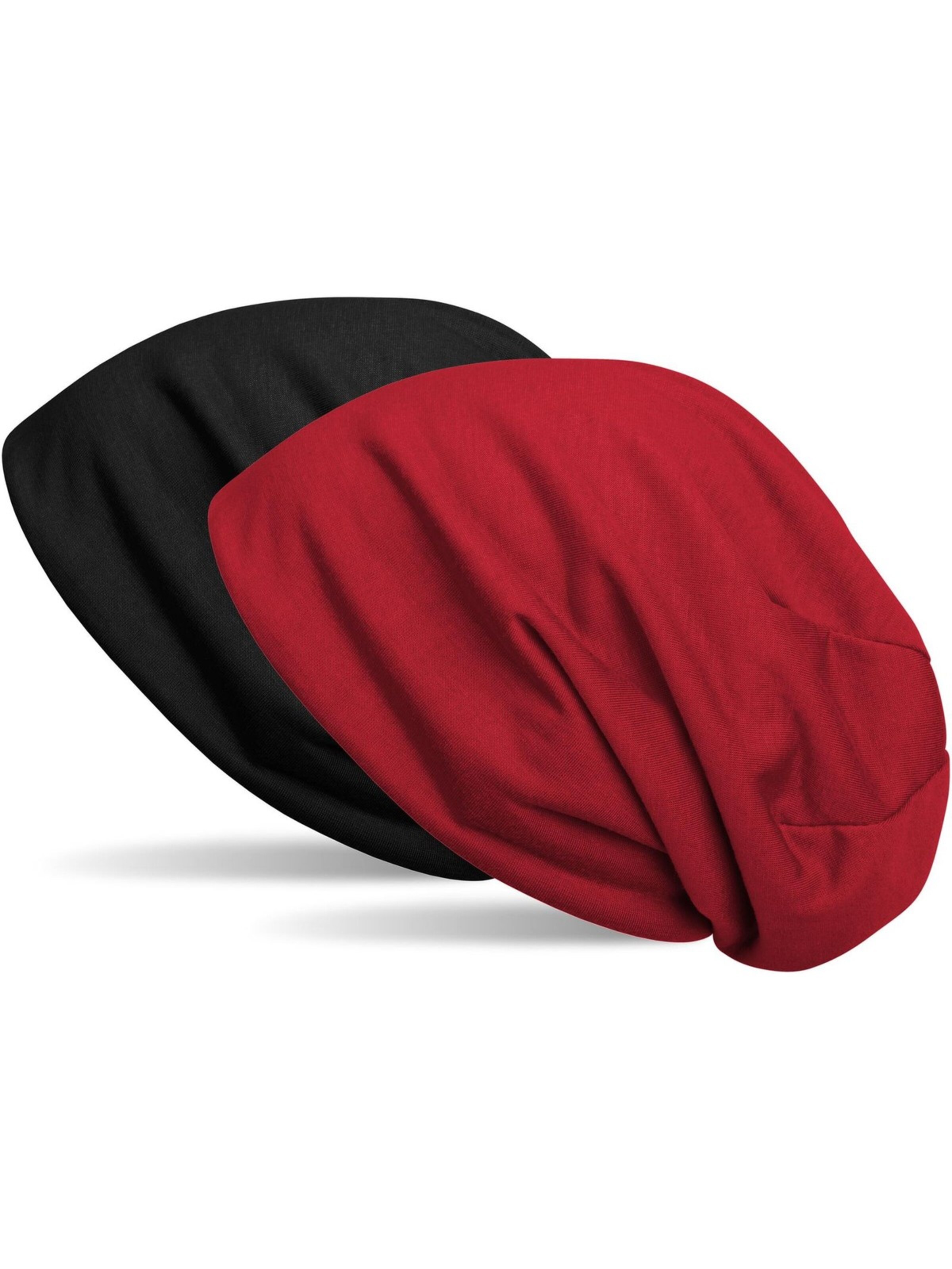 styleBREAKER Mütze 'Wende Beanie'‌‌‌‌‌‌ in Rot: Vorderseite