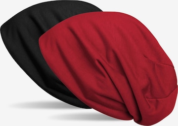 styleBREAKER Mütze 'Wende Beanie' in Rot: Vorderseite