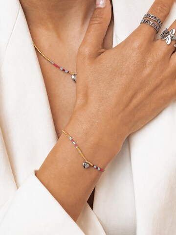 Braccialetto 'Summer Bead Heart' di Hey Happiness in argento