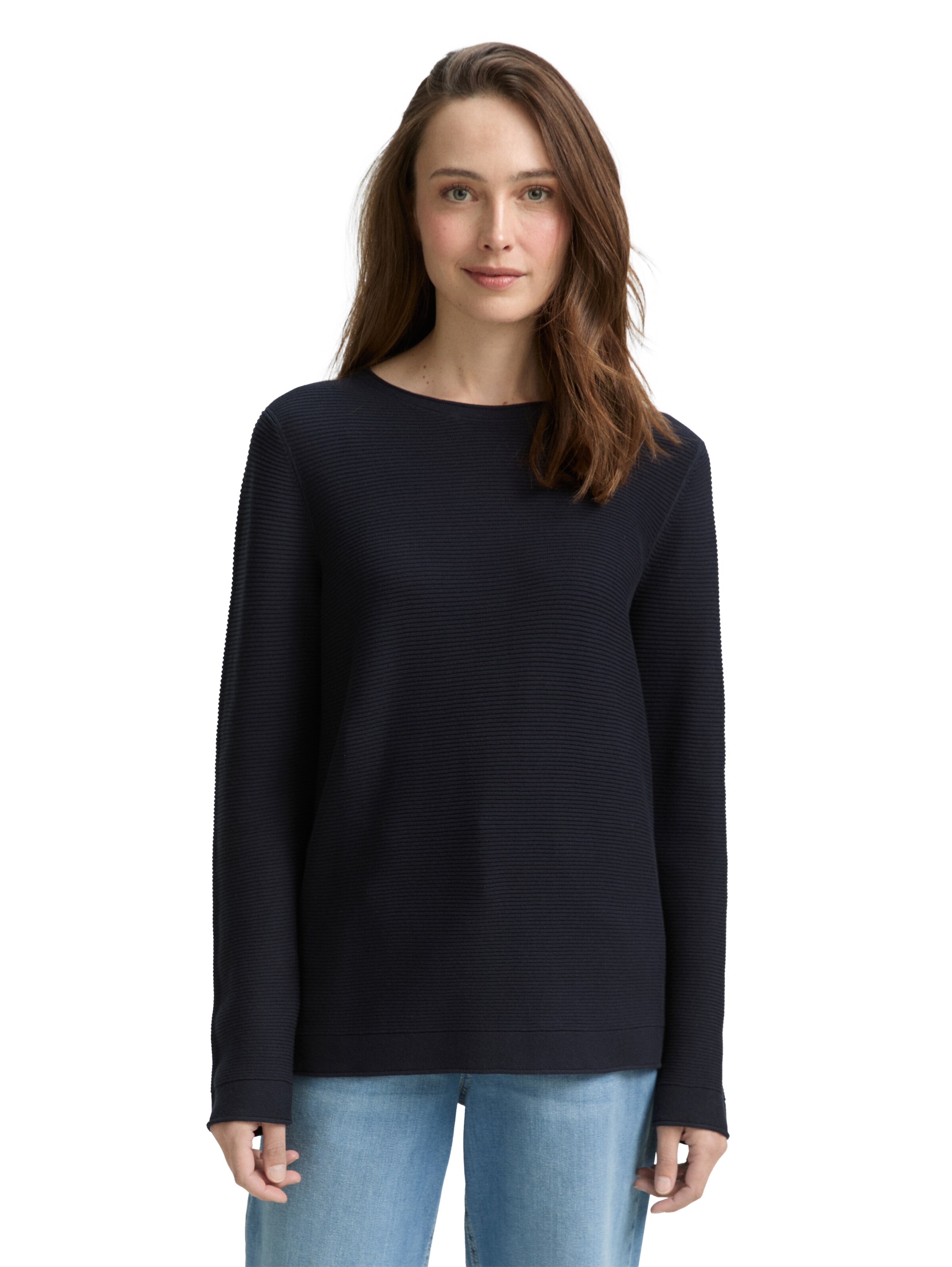 TOM TAILOR Sweater in Black: front