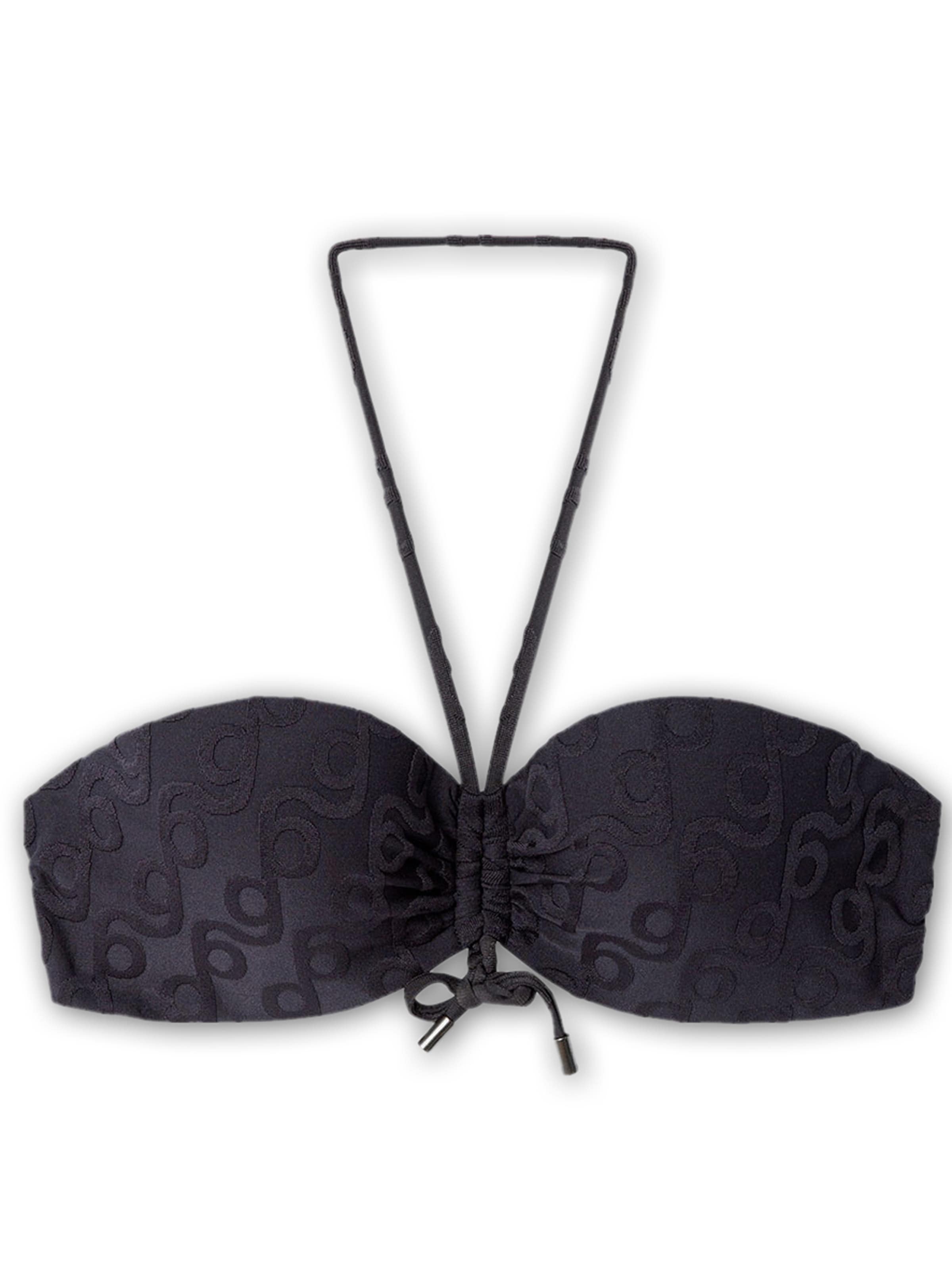 Gisela Bez ramienok Bikinový top - Čierna: predná strana