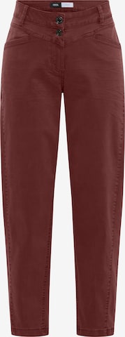 CECIL Mid Waist Barrel Leg Hose im Casual Fit in Rot: Vorderseite