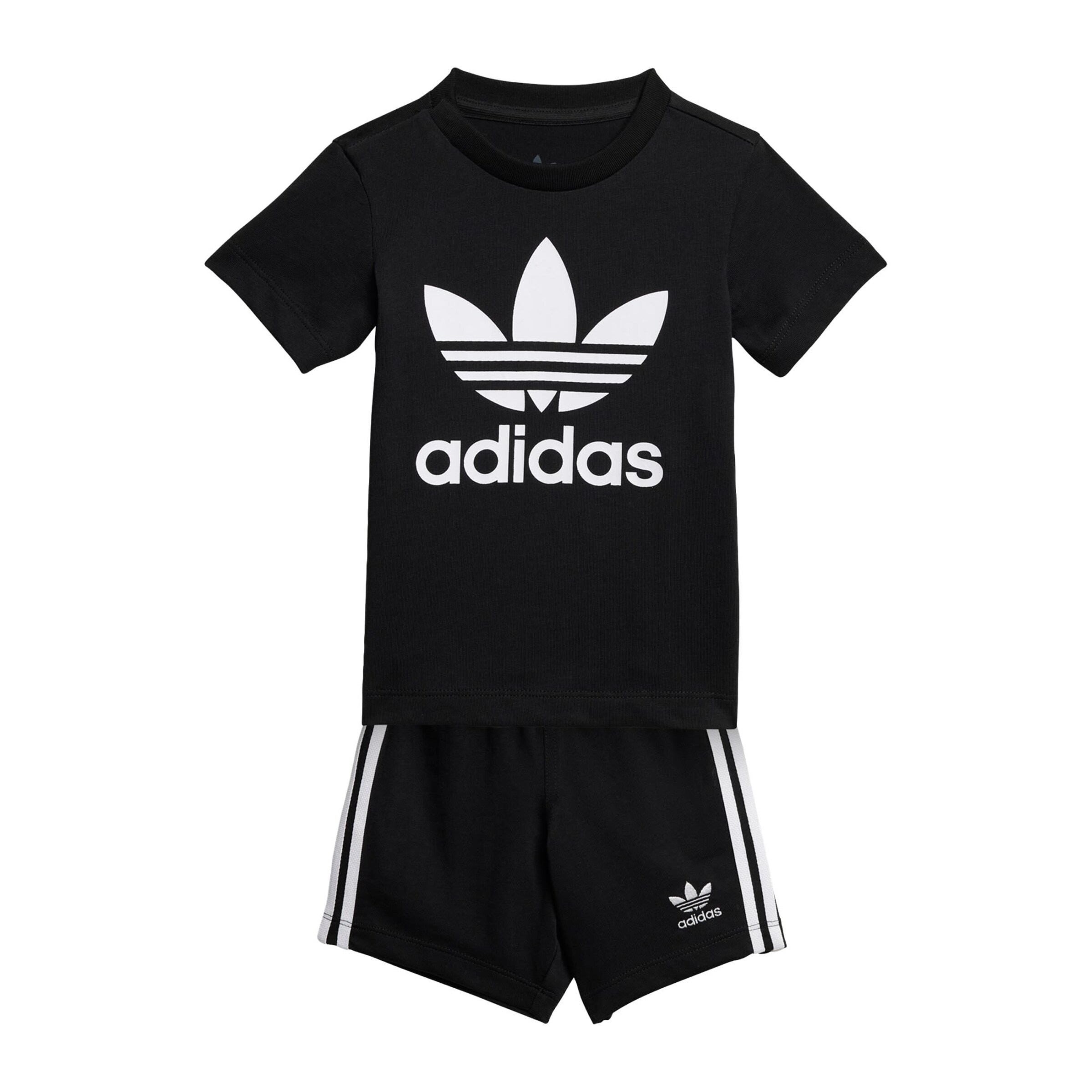 ADIDAS ORIGINALS Комплект 'Shorts Tee Set' в черно: отпред
