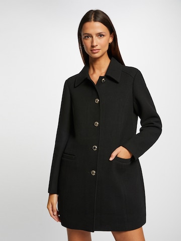 Morgan Between-Seasons Coat in Black: front