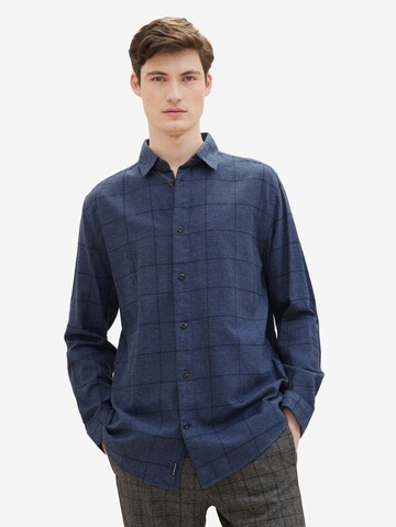 Coupe regular Chemise TOM TAILOR en bleu : devant