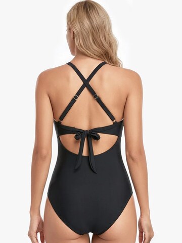 Shapetape Klassiek Shaping-badpak 'Corrigerend Badpak met Cut-Out en Open Rug' in Zwart
