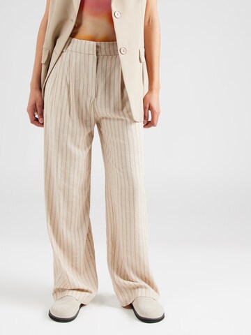 Wide Leg Pantalon à pince TOPSHOP en beige : devant