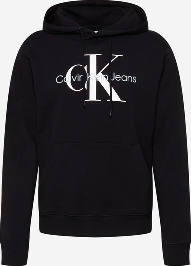 Bluză de molton Calvin Klein Jeans pe gri deschis / negru / alb, Vizualizare produs