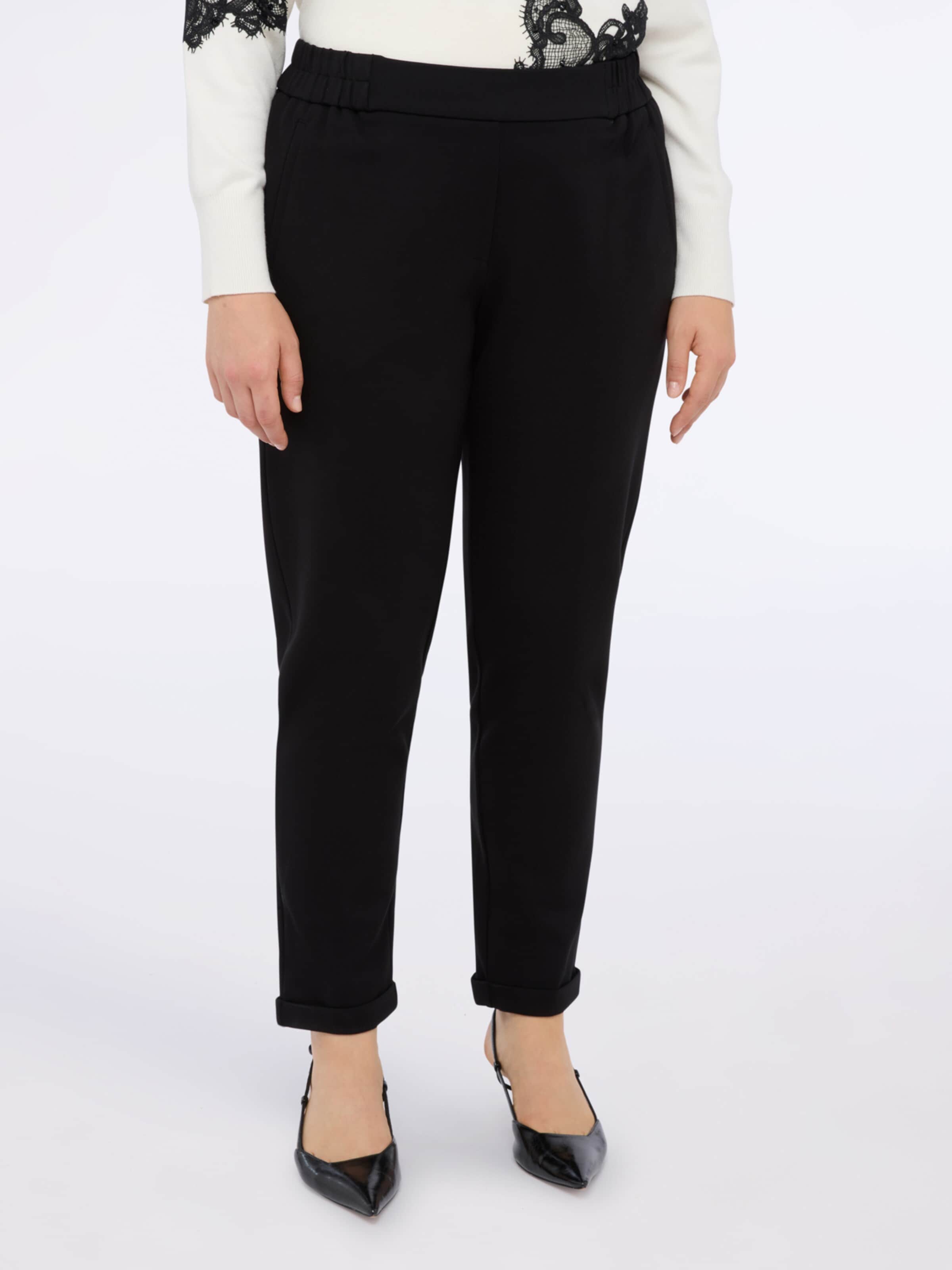 Coupe slim Pantalon Fiorella Rubino en noir