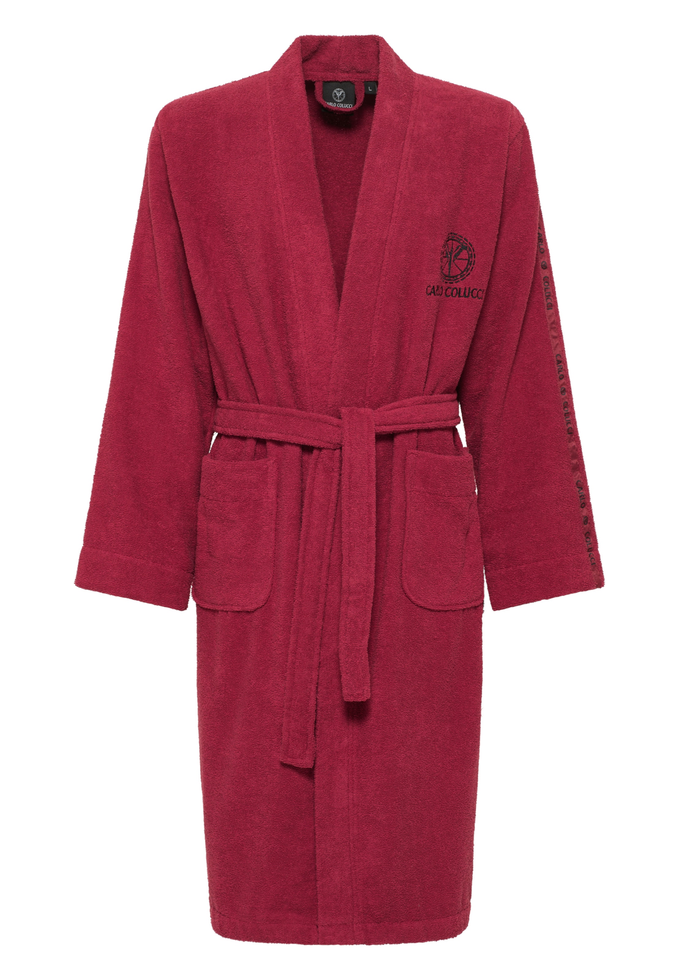 Carlo Colucci Badjas lang  in Rood: voorkant