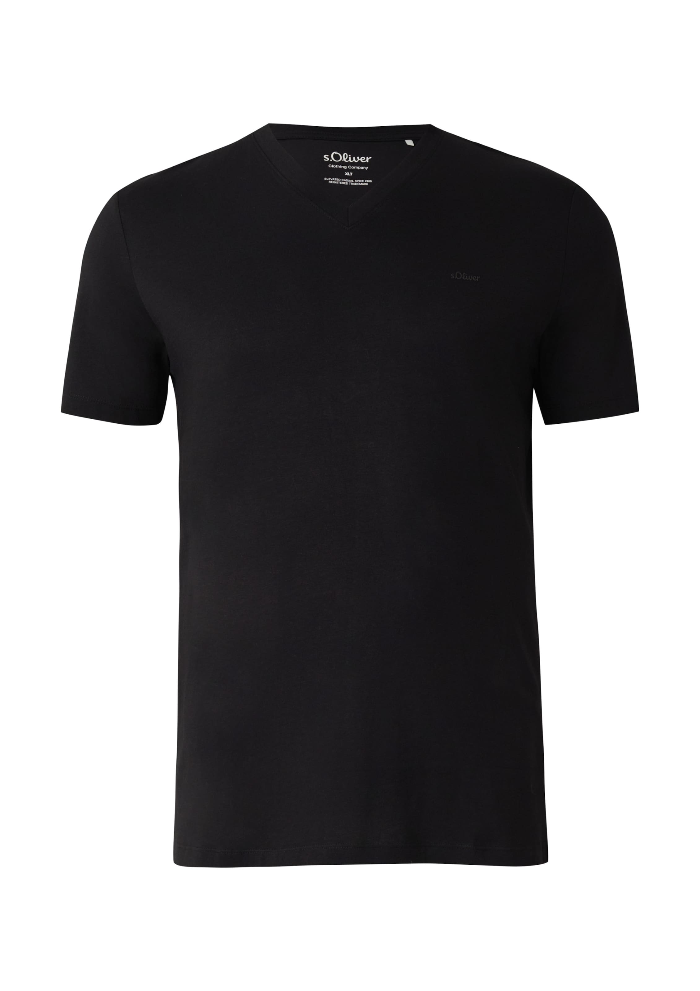 s.Oliver Men Big Sizes T-Shirt in Schwarz: Vorderseite