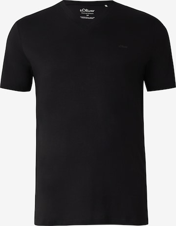 s.Oliver Men Big Sizes Shirt in Black: front
