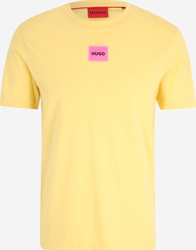 HUGO T-Shirt 'Diragolino212' en jaune / rose / noir, Vue avec produit