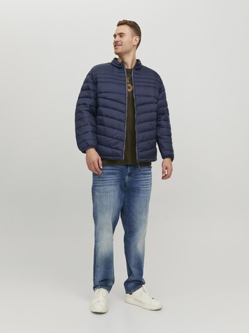 Jack & Jones Plus Přechodná bunda 'Hero' – modrá