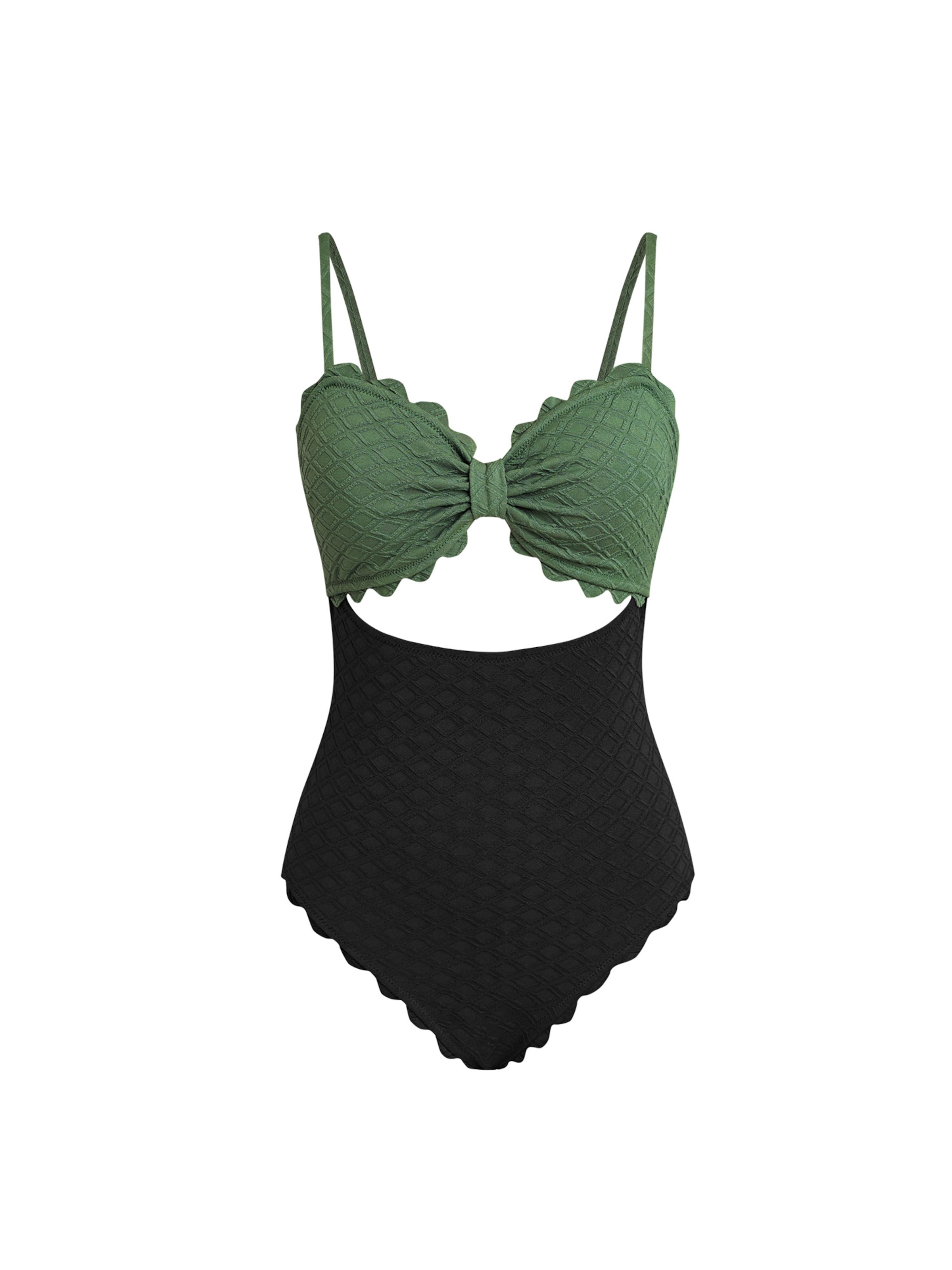 Cupshe Bustier Badeanzug 'DAA12E5E003RA'‌‌‌‌‌‌‌‌‌‌ in Grün: Vorderseite
