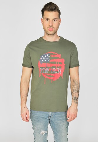 TOP GUN Shirt 'TG20213014' in Green: front