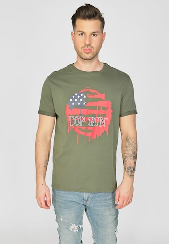 TOP GUN Shirt 'TG20213014' in Green: front