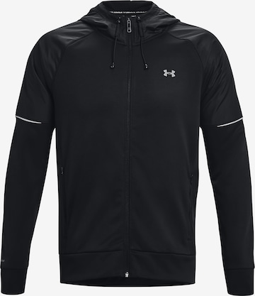 UNDER ARMOUR Športová mikina so zipsom - Čierna: predná strana