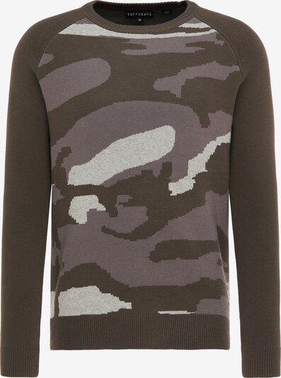TUFFSKULL Pull-over en marron / brocart / gris clair, Vue avec produit