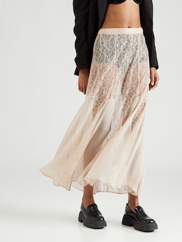 TOPSHOP Skirt in Beige: front