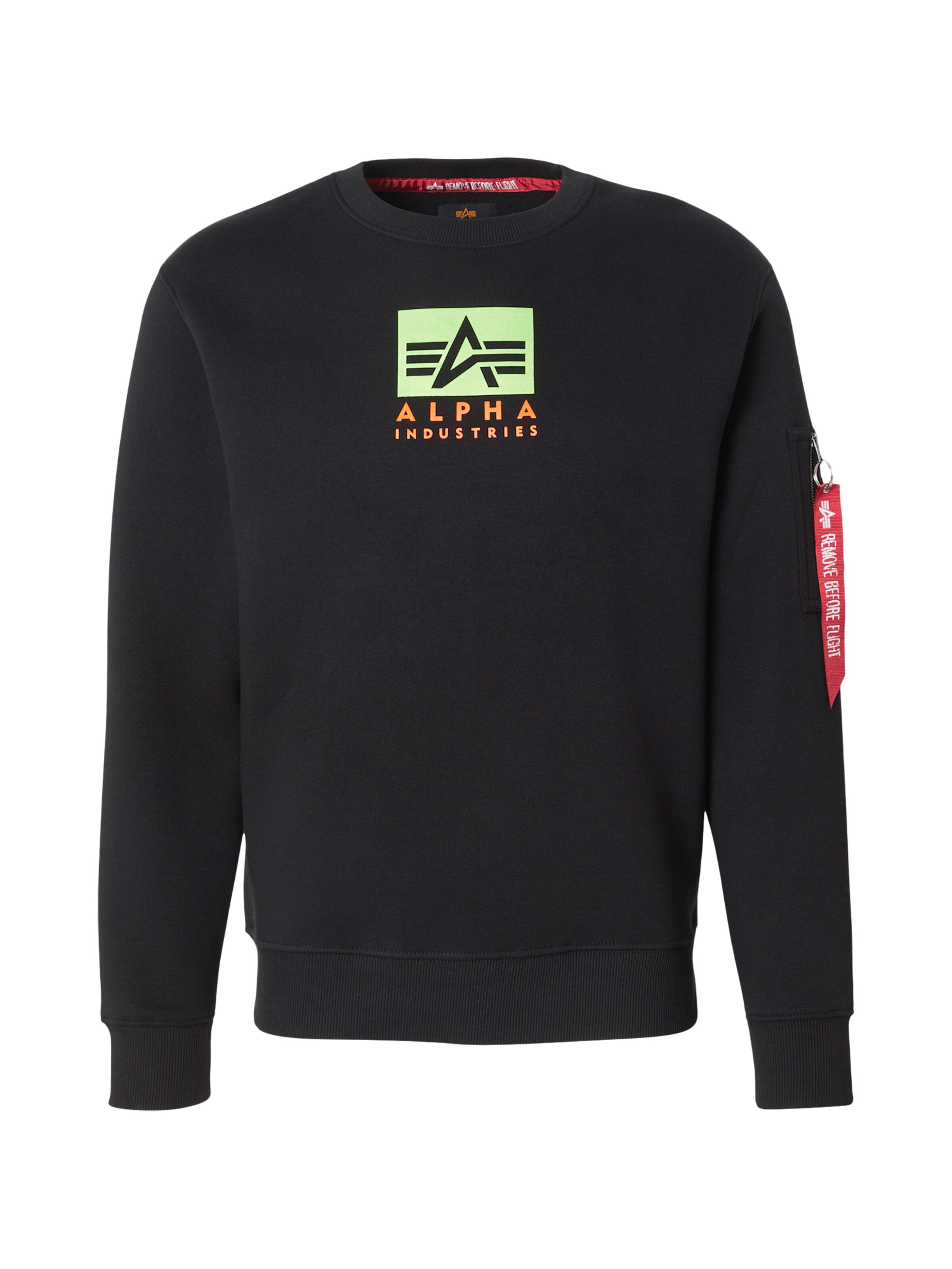 ALPHA INDUSTRIES Majica | črna barva: sprednja stran