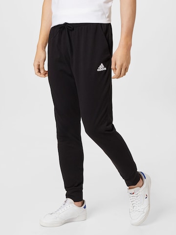 ADIDAS SPORTSWEAR Tapered Sports trousers 'Essentials Tapered Cuff' in Black: front