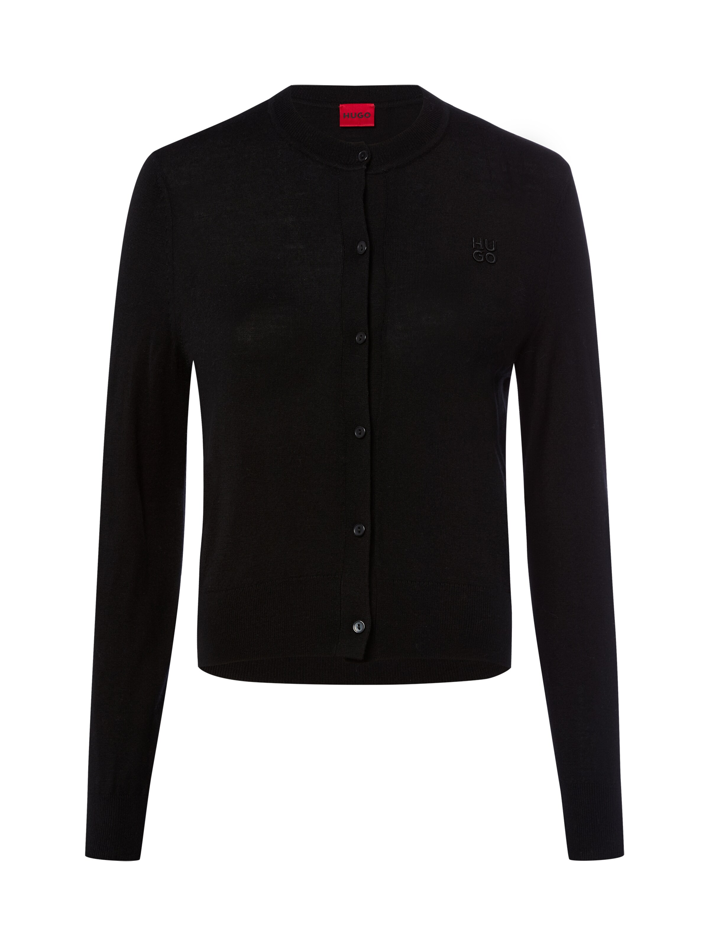 HUGO Gebreid vest 'Sfabri' in Zwart: voorkant