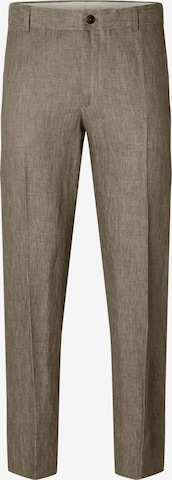 SELECTED HOMME Regular Pleated Pants 'Will' in Brown: front