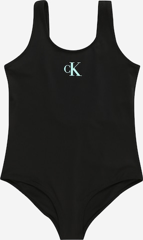 Calvin Klein SwimwearJednodijelni kupaći kostim - crna boja: prednji dio
