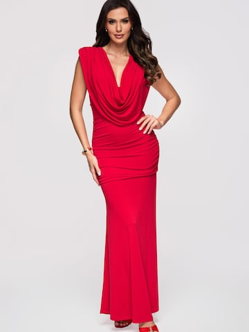 Ombre Abendkleid in Rot: Vorderseite