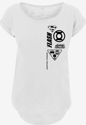 T-shirt 'DC Comics Justice League Chest Icons' F4NT4STIC en blanc : devant