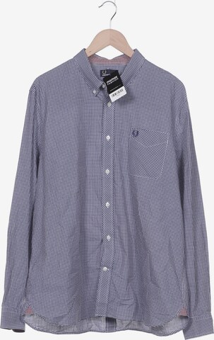 Fred Perry Button Up Shirt in XXL in Blue: front