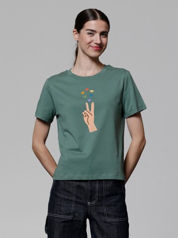 Watapparel T-Shirt 'Spread Love' in Grün: Vorderseite