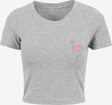 Merchcode T-Shirt 'Flamingo' in Grau: predná strana