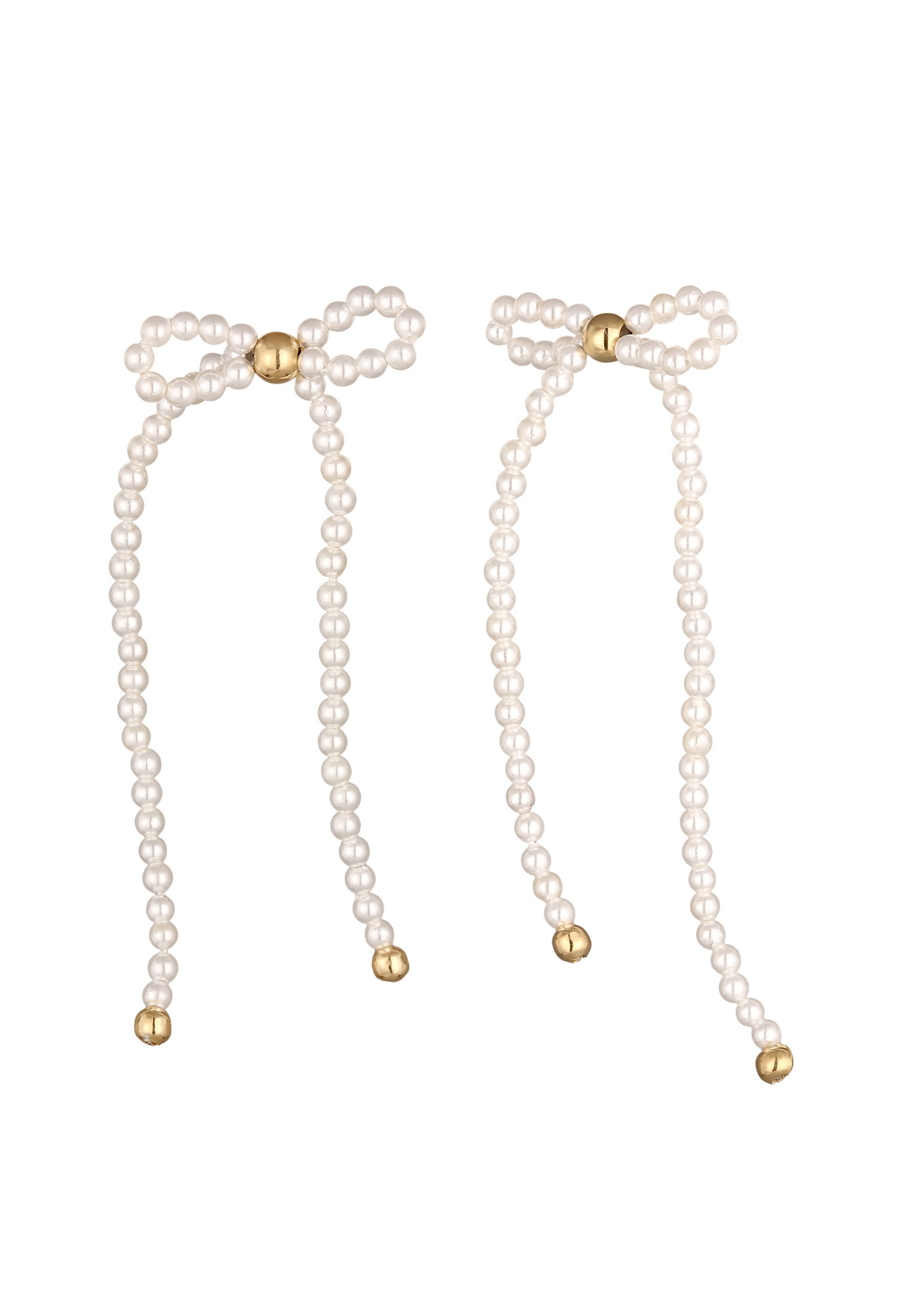 ELLI PREMIUM Earrings 'Schleife' in White: front