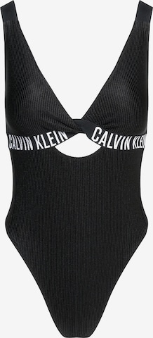 Calvin Klein Swimwear Bralette Swimsuit in Black: front