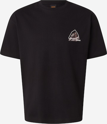 BOSS Shirt 'Te_Frame' in Black: front
