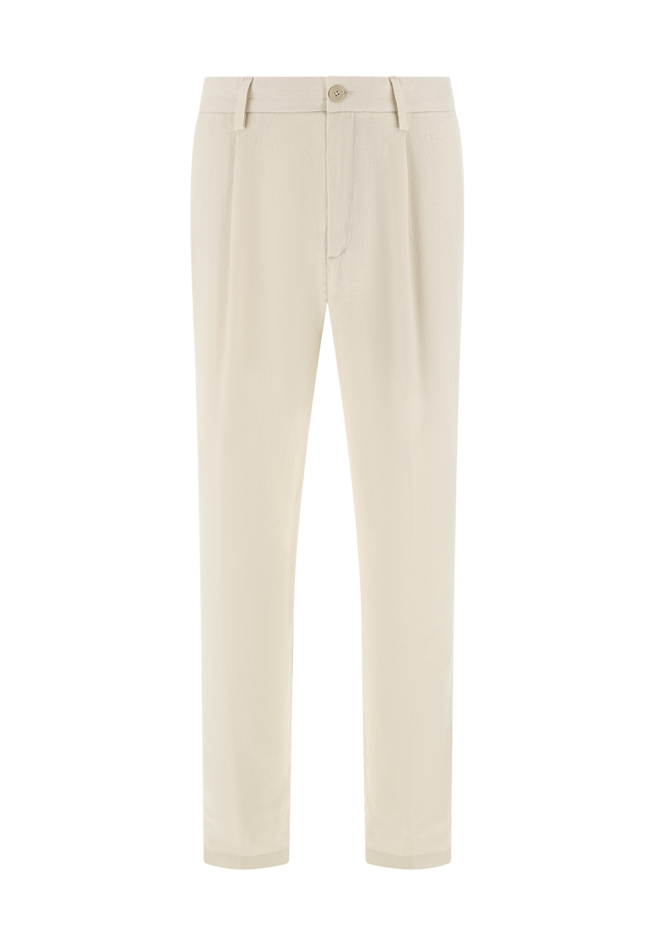 Boggi Milano Slimfit Bandplooibroek in Beige: voorkant