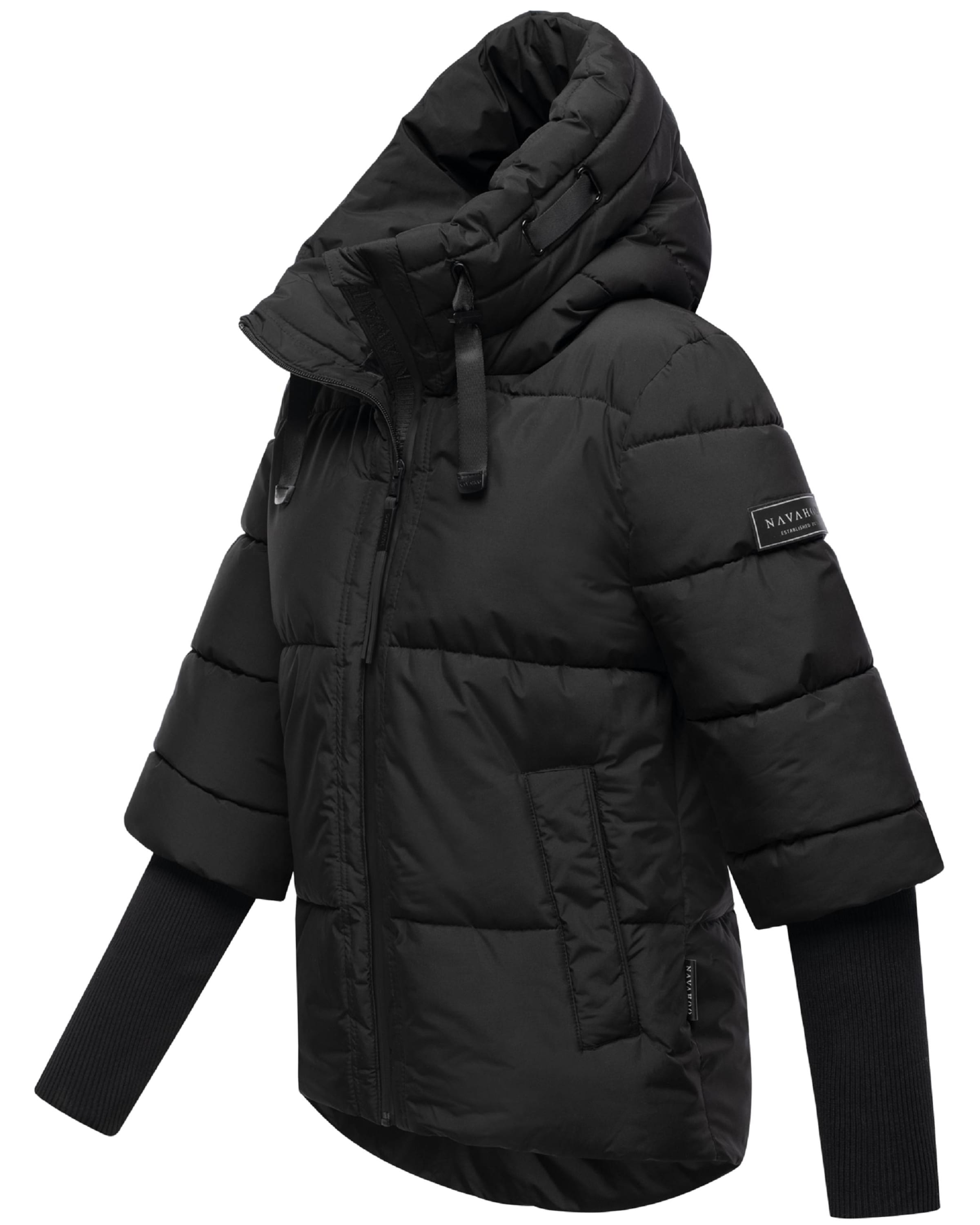 NAVAHOO Wintrjacke 'Lotusherz XIV' in Schwarz