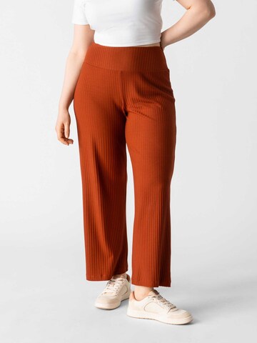 Les Lunes Wide Leg Hose 'Michelle' in Braun: Vorderseite