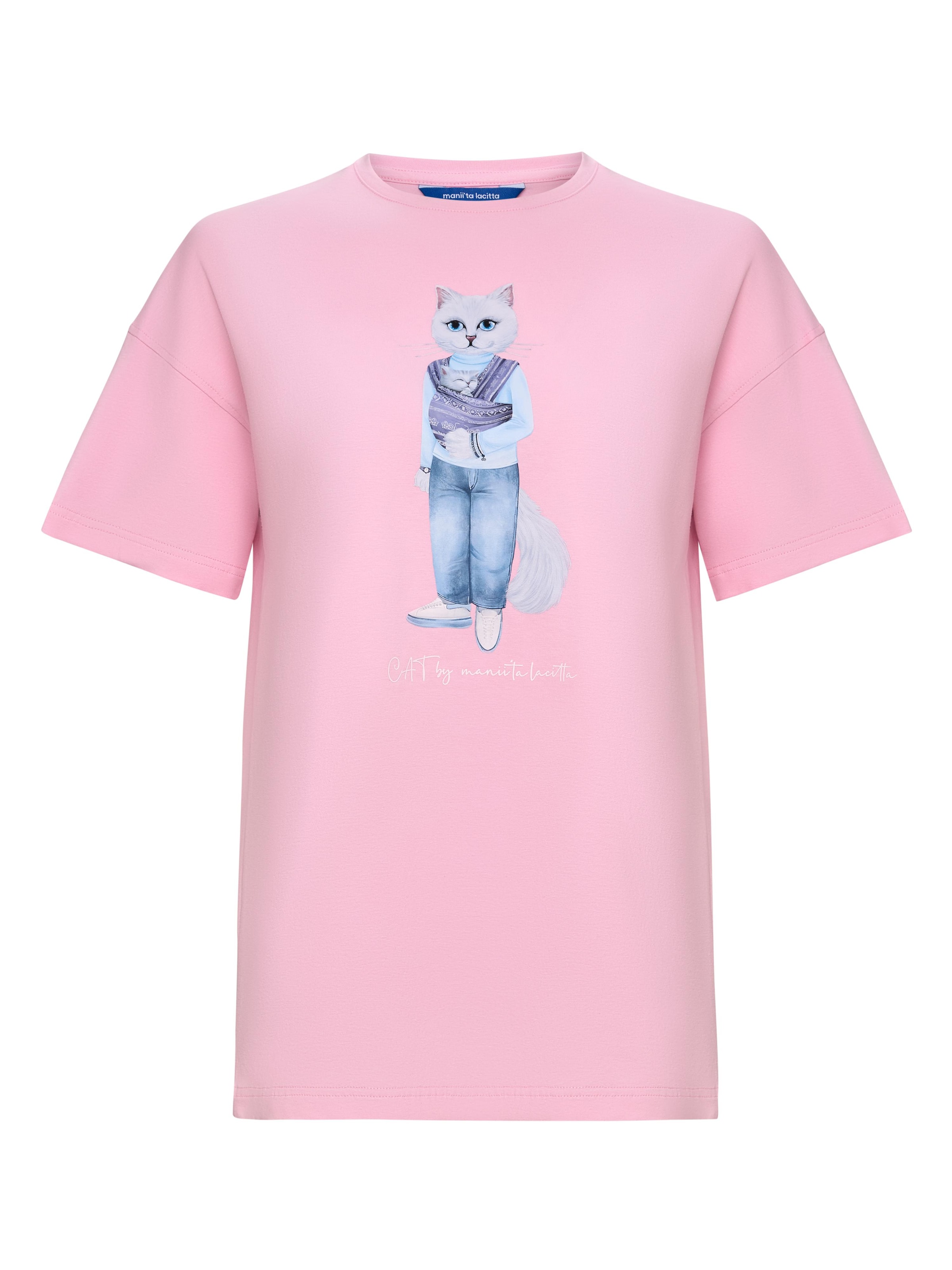 Cat e Lolette Shirts 'Mother Cat with Kitty' i pink: forside