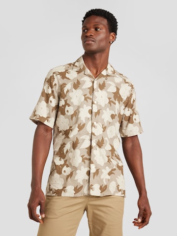 Only & Sons Regular fit Button Up Shirt 'TREV' in Beige: front