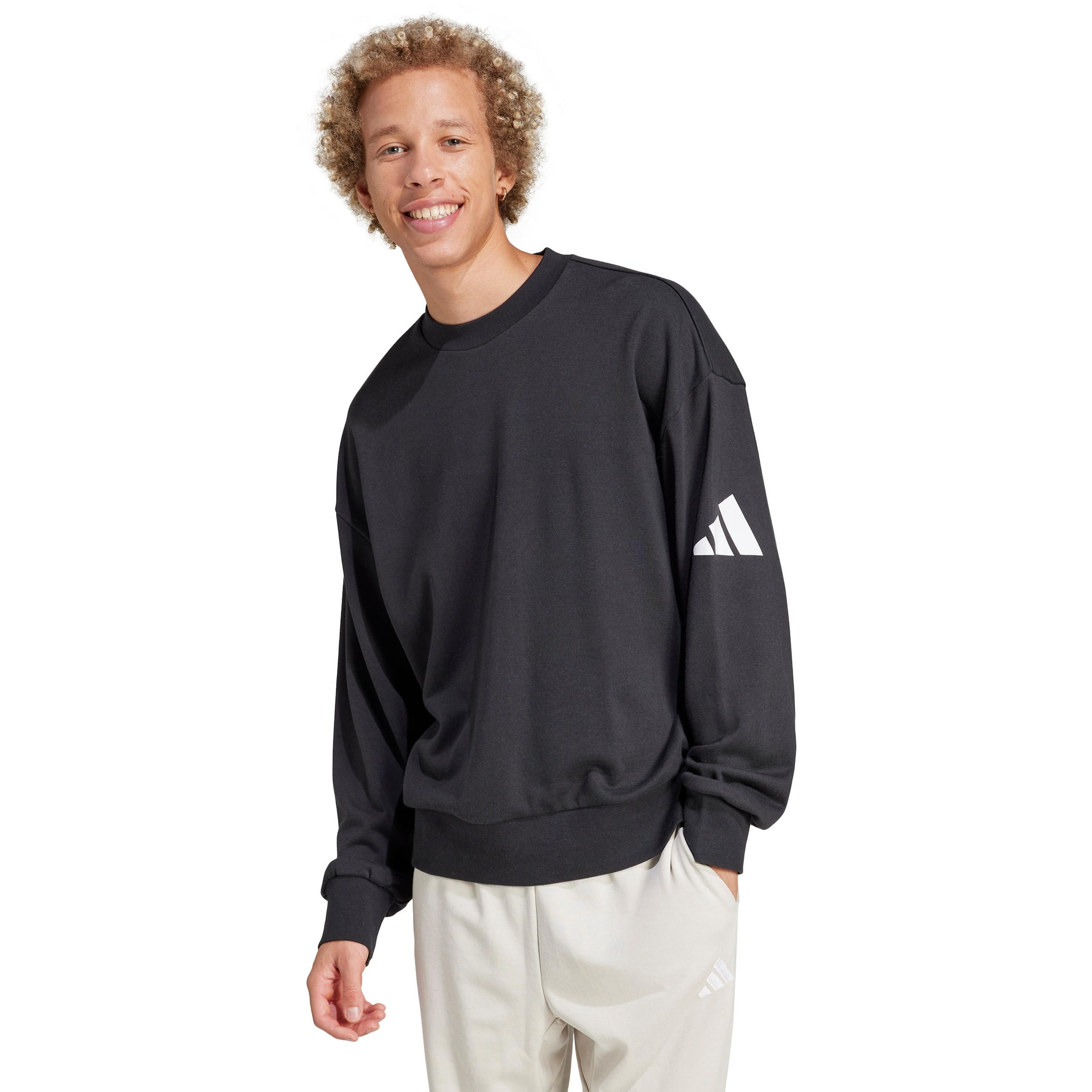 ADIDAS SPORTSWEAR Sports sweatshirt 'Essentials' in Black: front