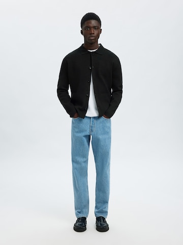 SELECTED Gebreid vest 'SLHMIKE' in Zwart