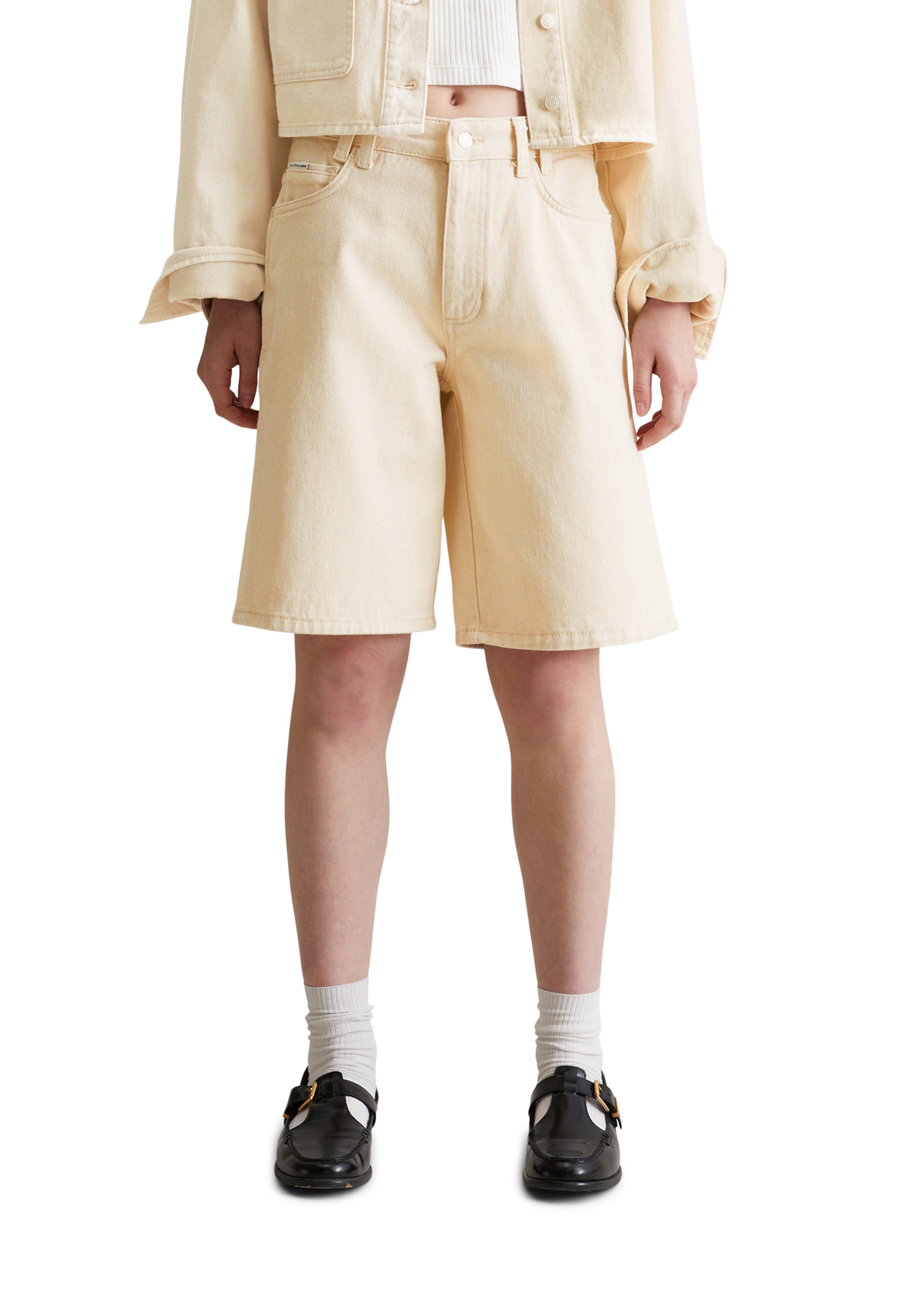 Marc O'Polo DENIM Loosefit Shorts in Weiß: Vorderseite