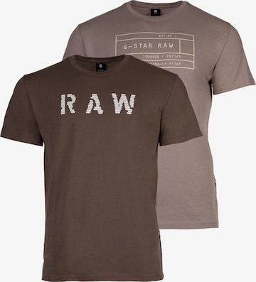 G-Star RAW Тениска в кафяво: отпред