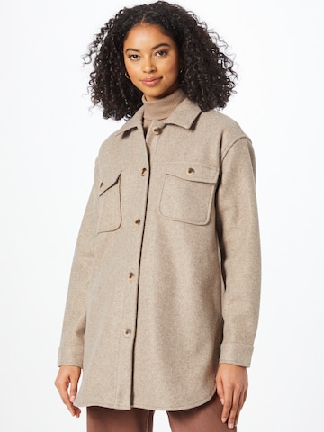 PIECES Between-Season Jacket 'Judy' in Brown: front